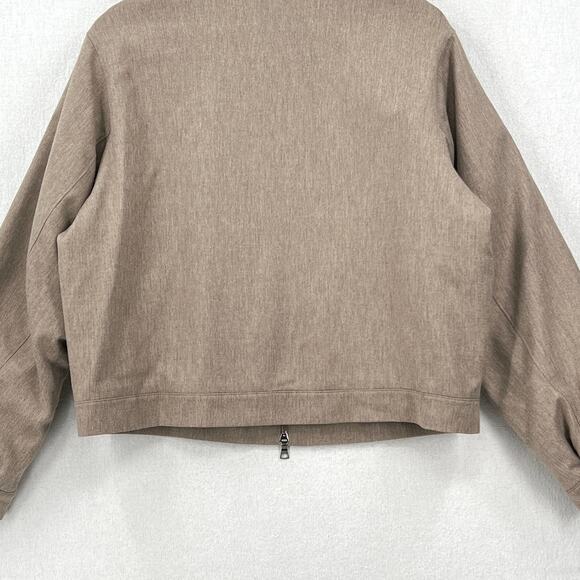 ENZA COSTA Wool Suiting Bomber Jacket Womens Small Tan Zip Collared Padded NEW - Picture 7 of 14